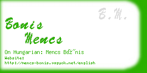 bonis mencs business card